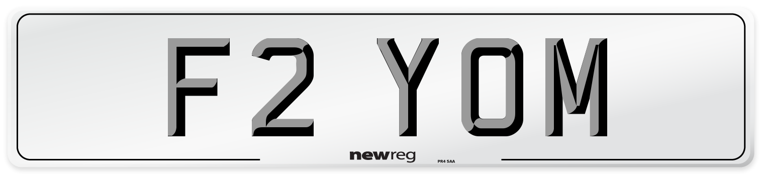 F2 YOM Number Plate from New Reg